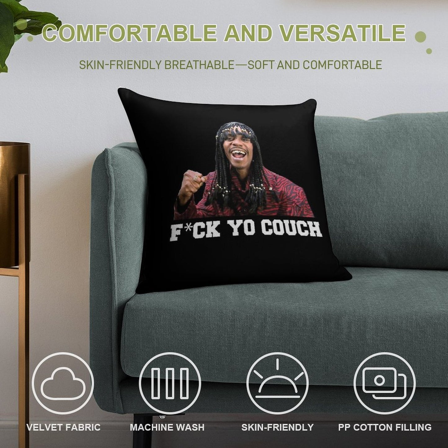 Fck Yo Couch Soft Luxury Feel Throw Pillow