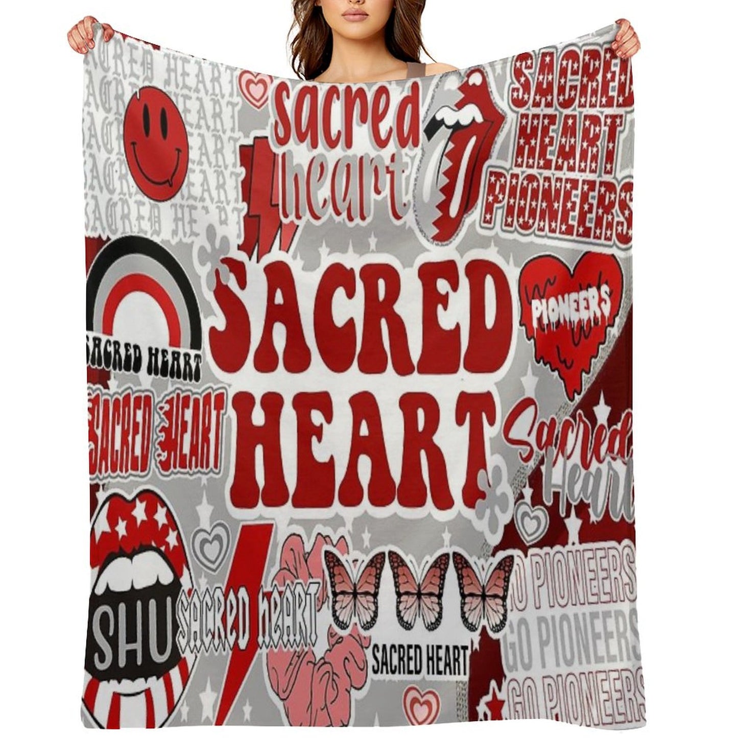 Sacred Heart Collage Throw Blanket