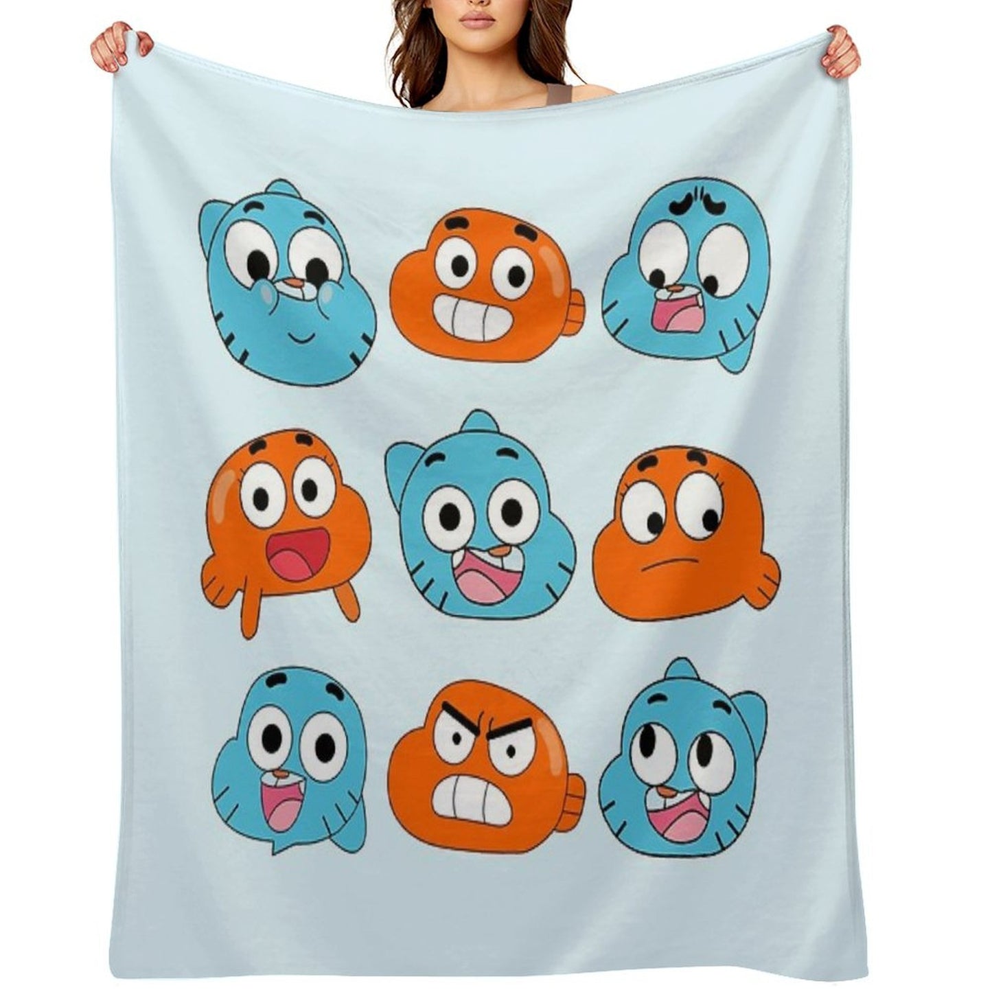 The Amazing World of Gumball™, Gumball & Darwin Faces Features Throw Blanket
