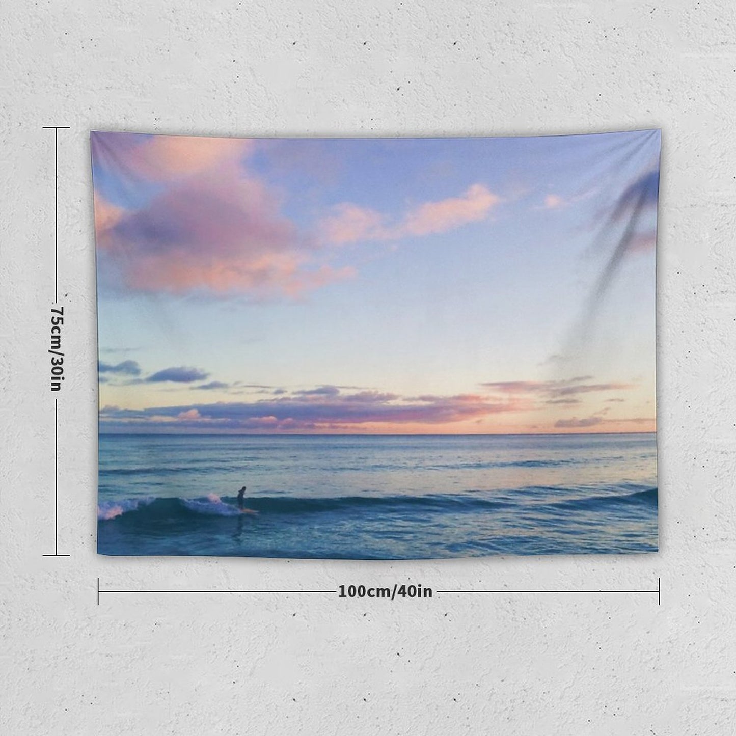 Surfin in A Pastel Dream - Honolulu, Hawaii Tapestry