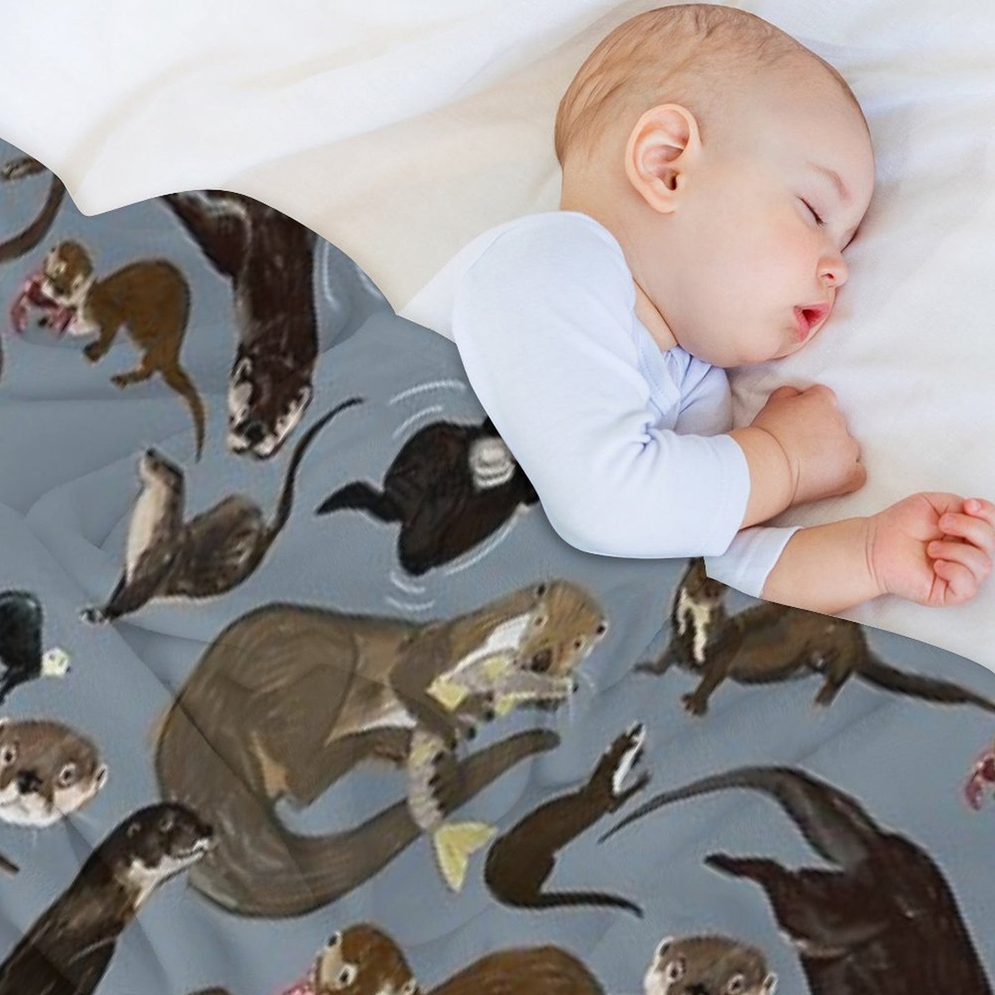 Old World Otters Throw Blanket