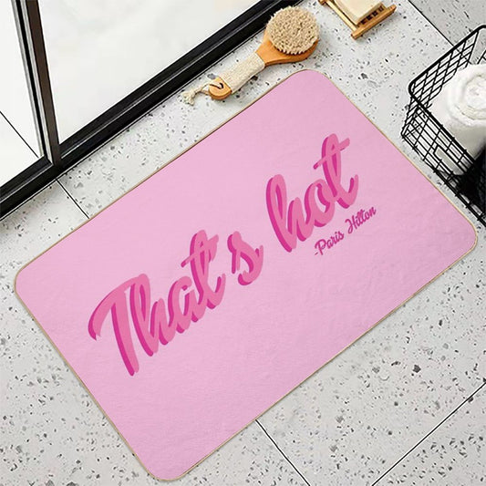 That's Hot Paris Hilton Text Print Bath Mat
