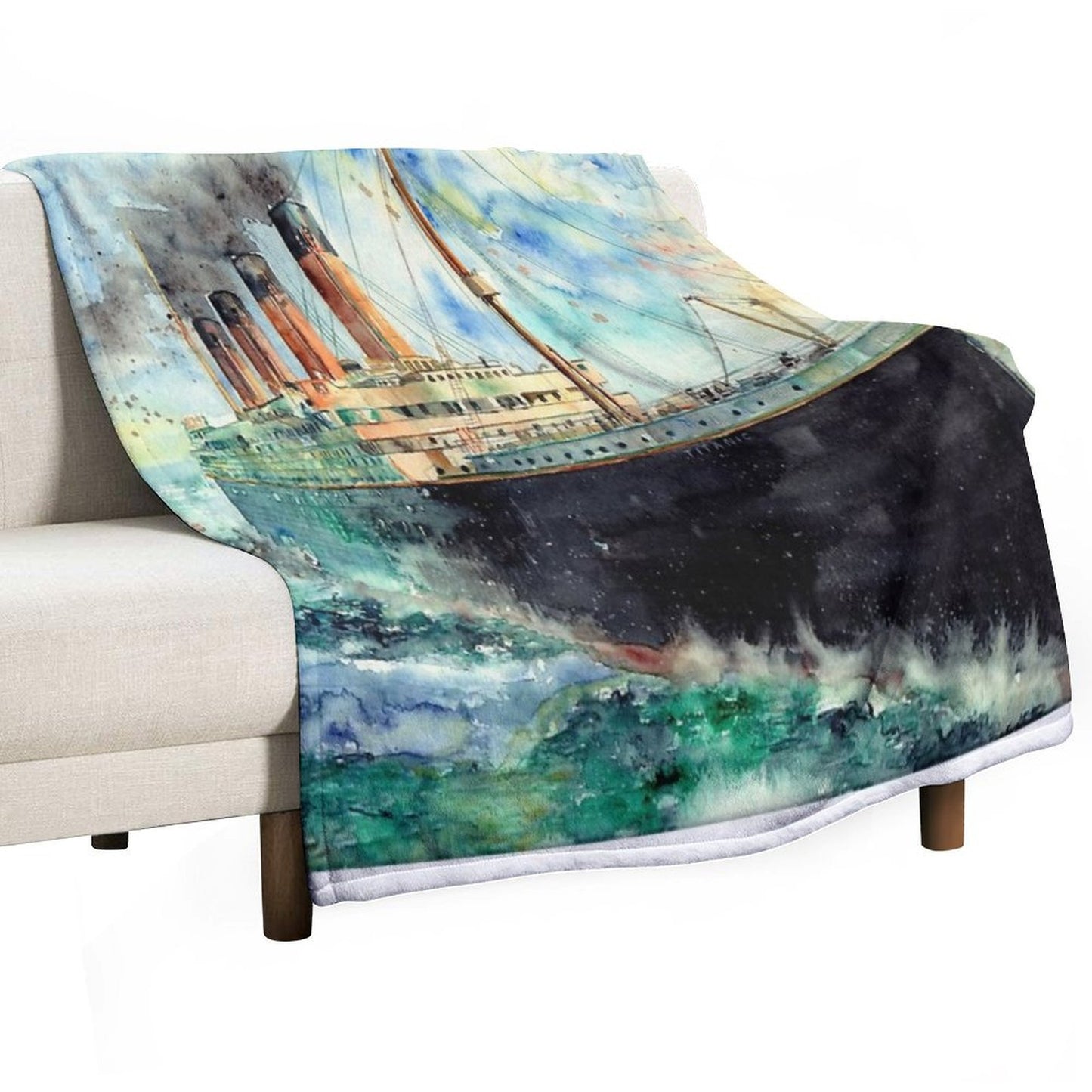 RMS Titanic White Star Line Ship 1912 Throw Blanket