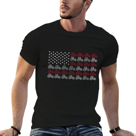 Proud Patriotic Freedom Designs Tractor American Flag Farmer - Unisex-AdultsKids, Black,, Small T-Shirt