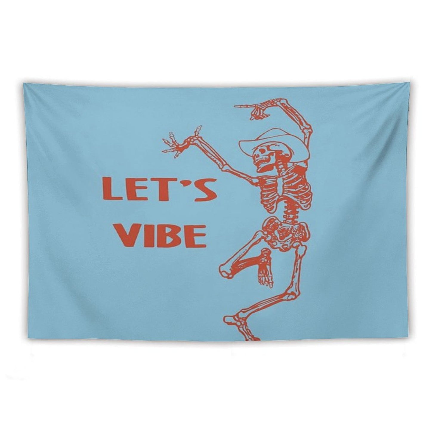 Let's Vibe Cowboy Skeleton Tapestry