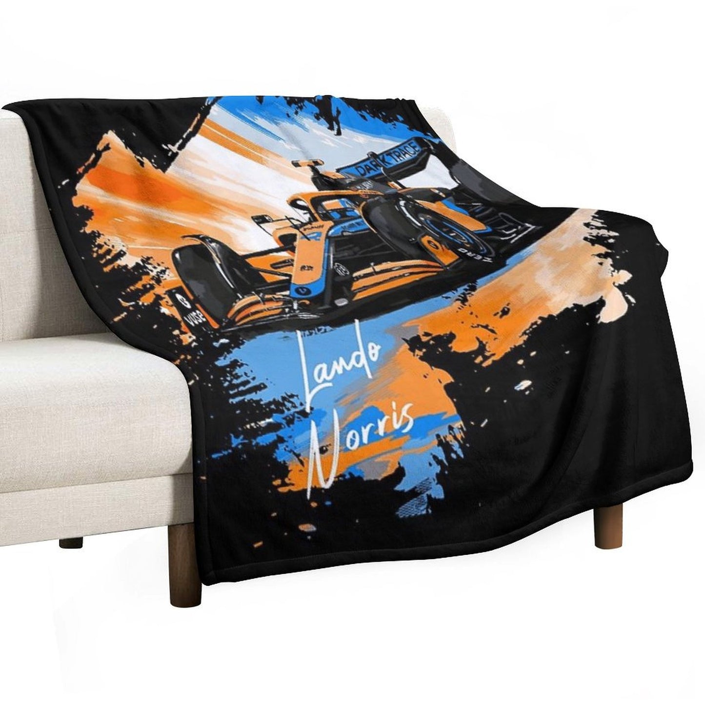 Lando Norris - Retro_Digi Art Throw Blanket