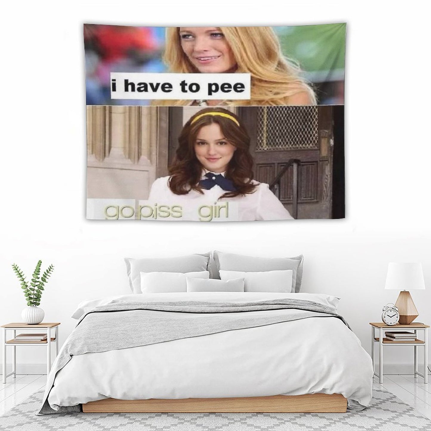 I Have to Pee Go Piss Girl Tapestry