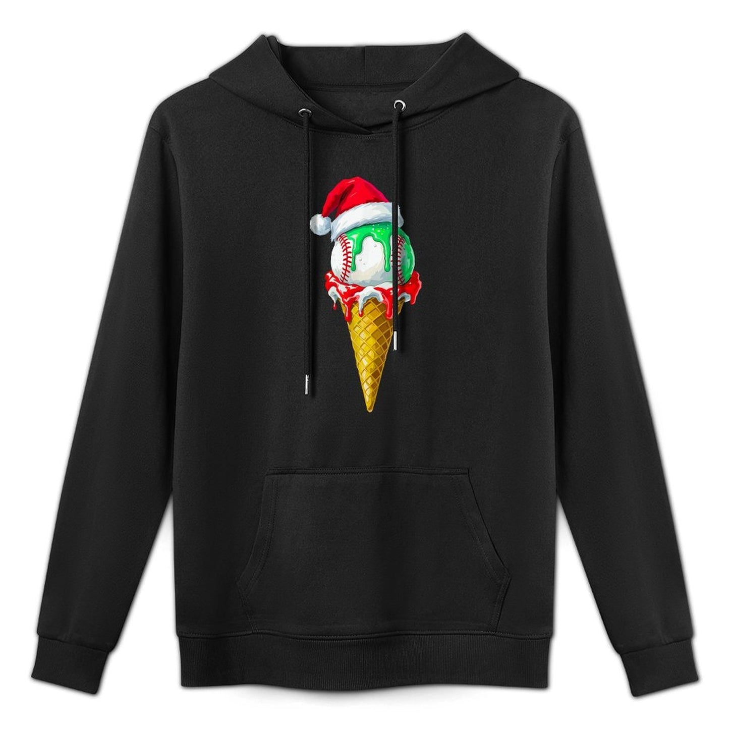 Ice Cream Drip Baseball Christmas Baseball Drip for Boys Moisture-Wicking Hoodie