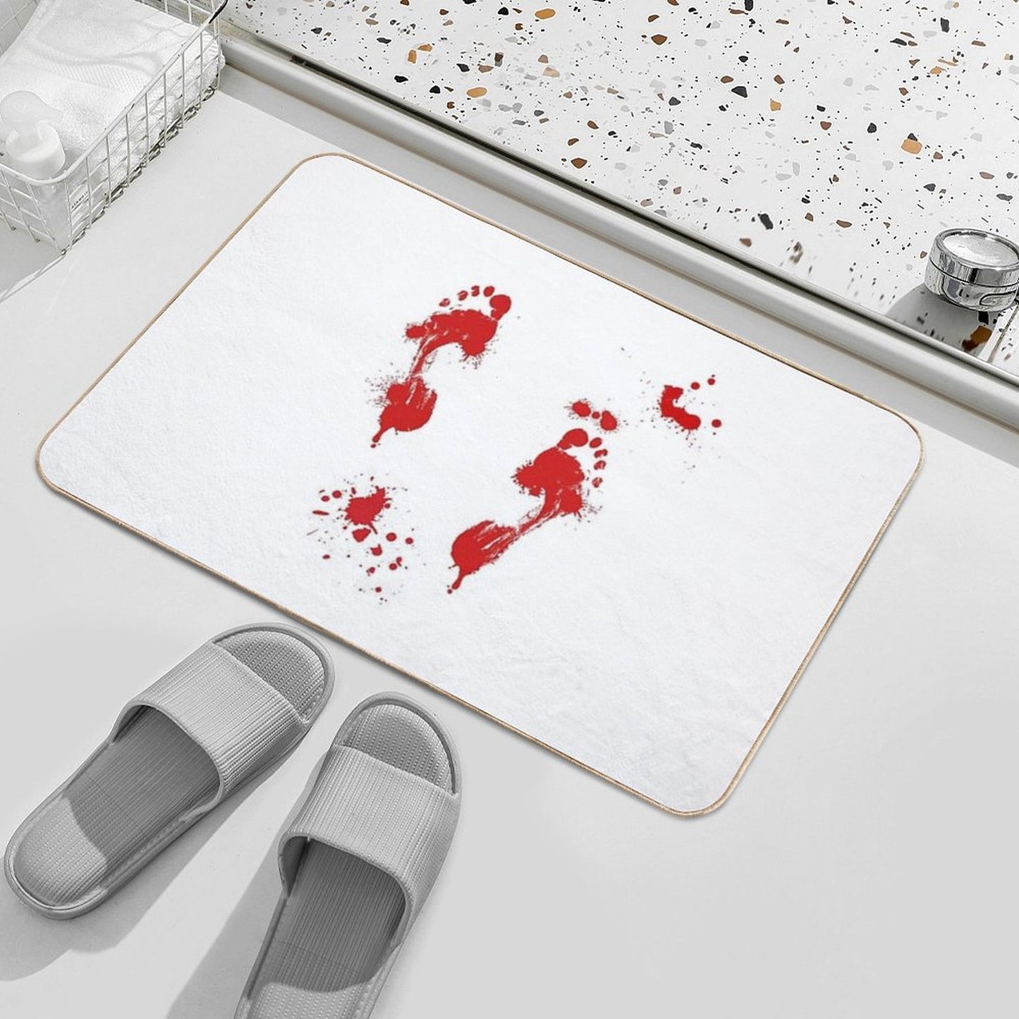Bloody Footprints Bath Mat