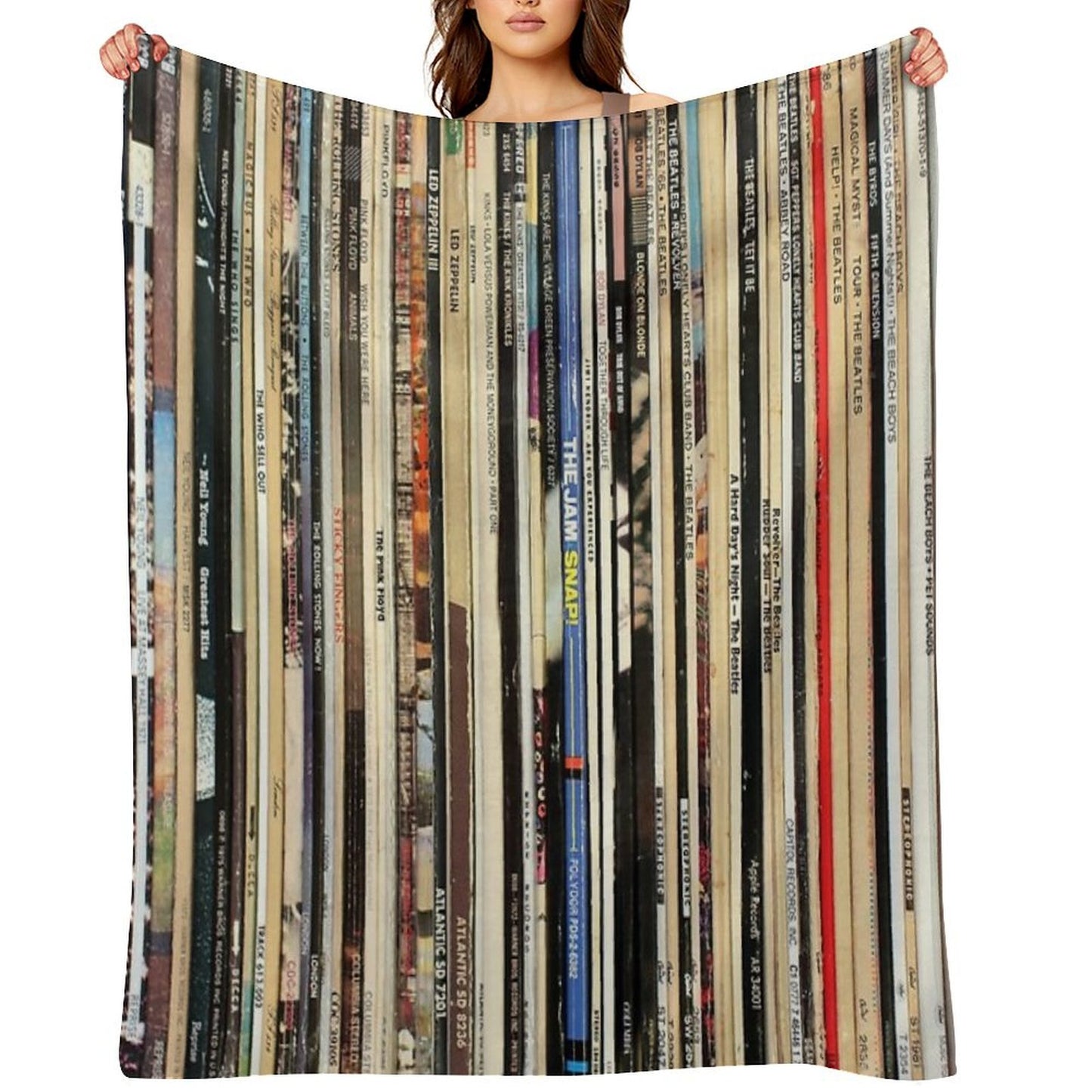 Classic Rock Vinyl Records Throw Blanket