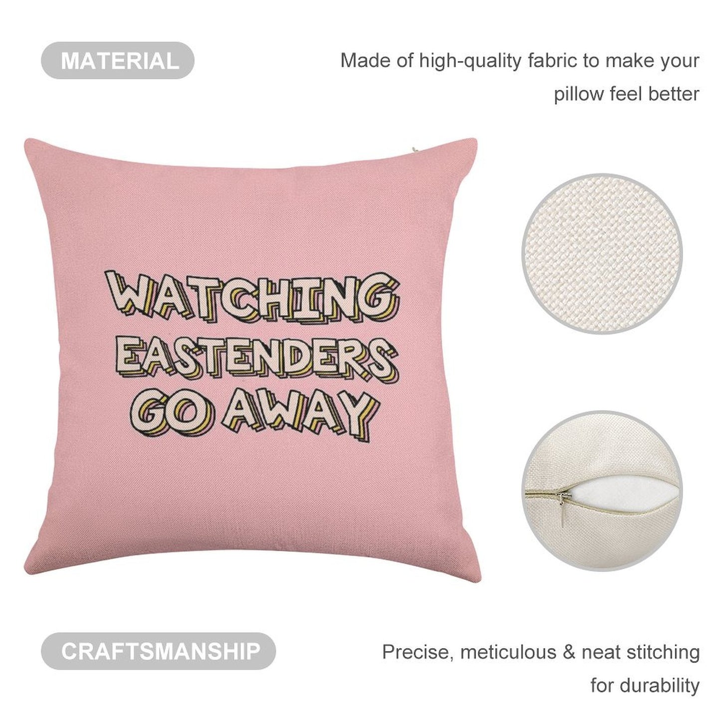 Watching Eastenders Go Away Linen Throw Pillow Cover