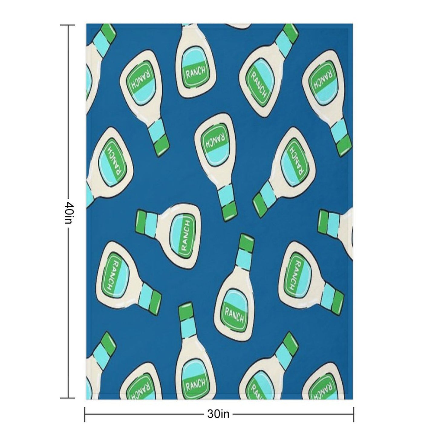 Ranch - Salad Dressing Bottle (blue) Throw Blanket