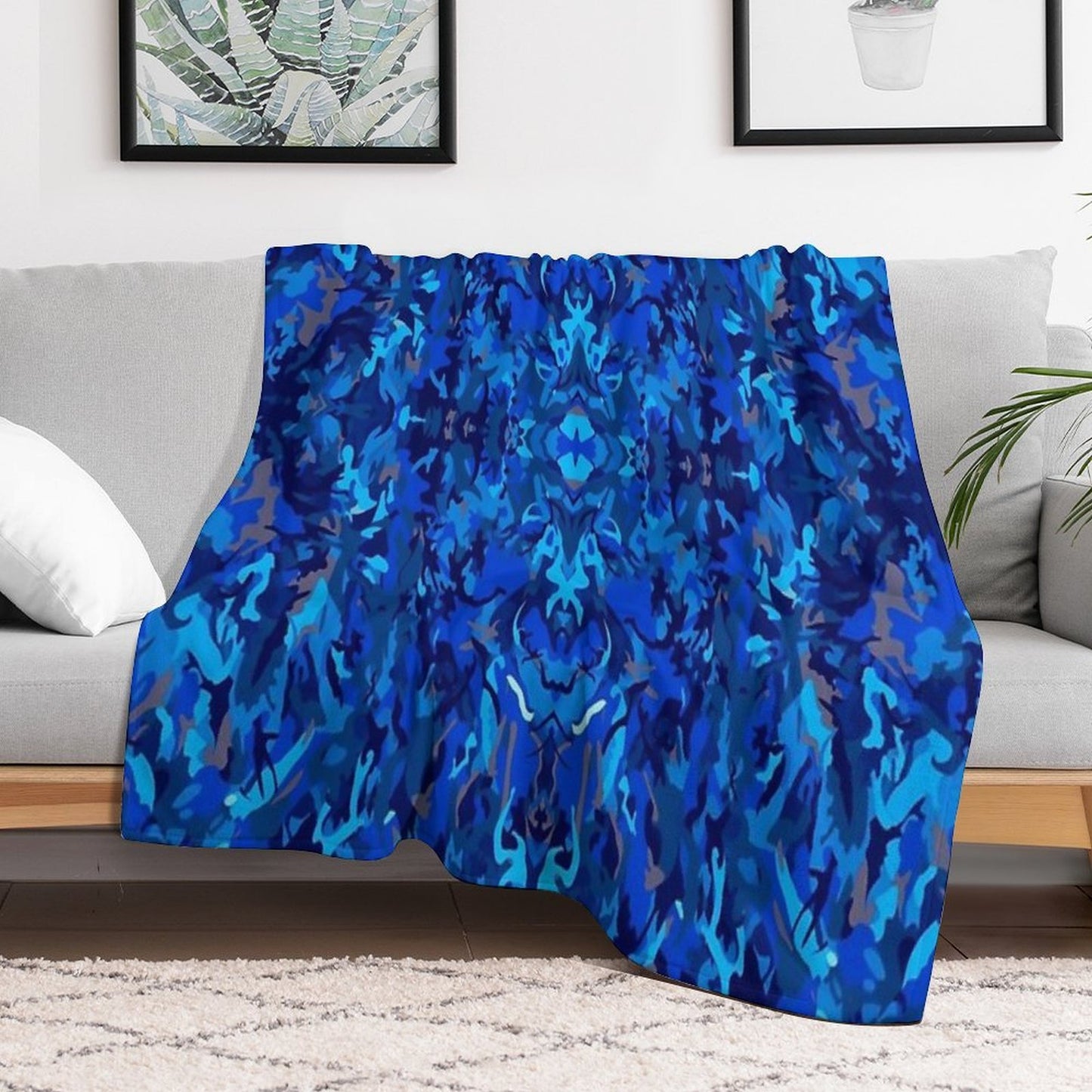 A Mix Up of The Blues Throw Blanket
