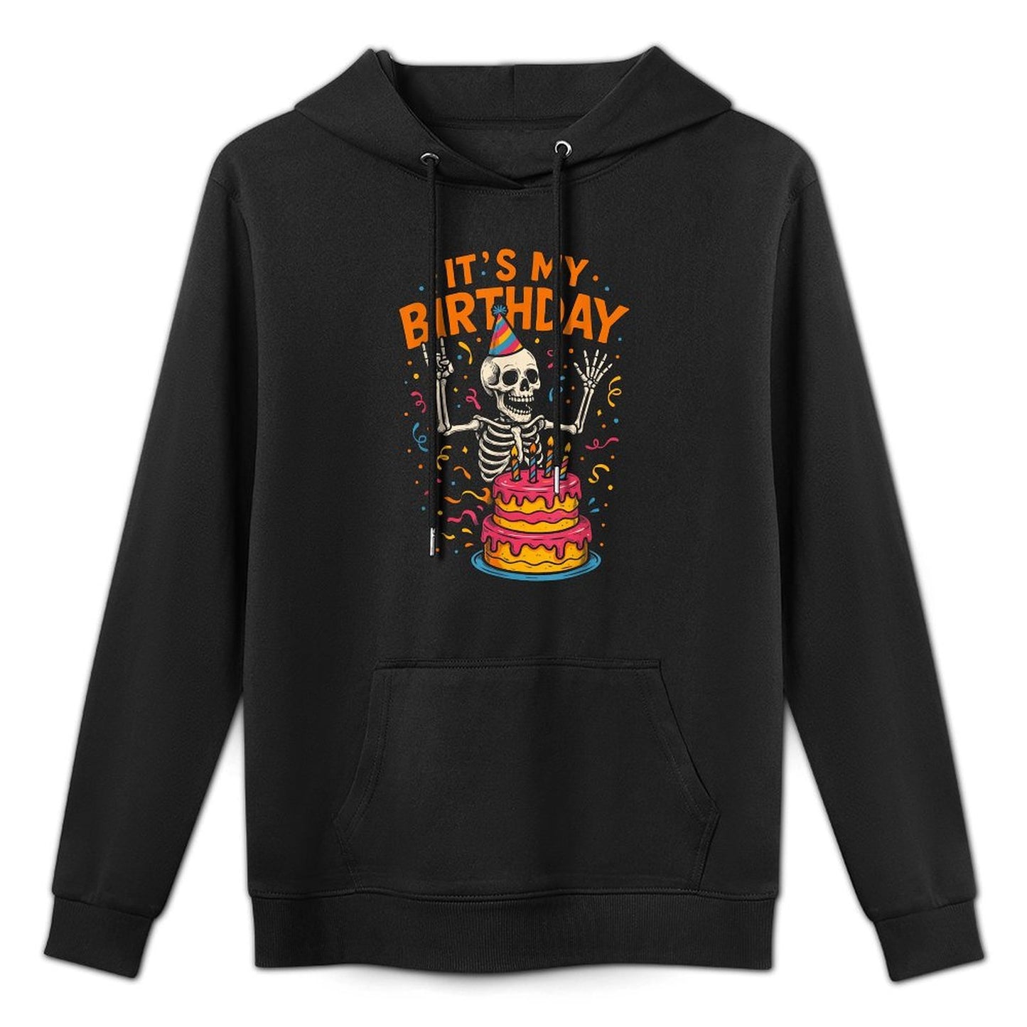 Its My Birthday Women Men, Halloween Skeleton Birthday Customizable Surface Hoodie