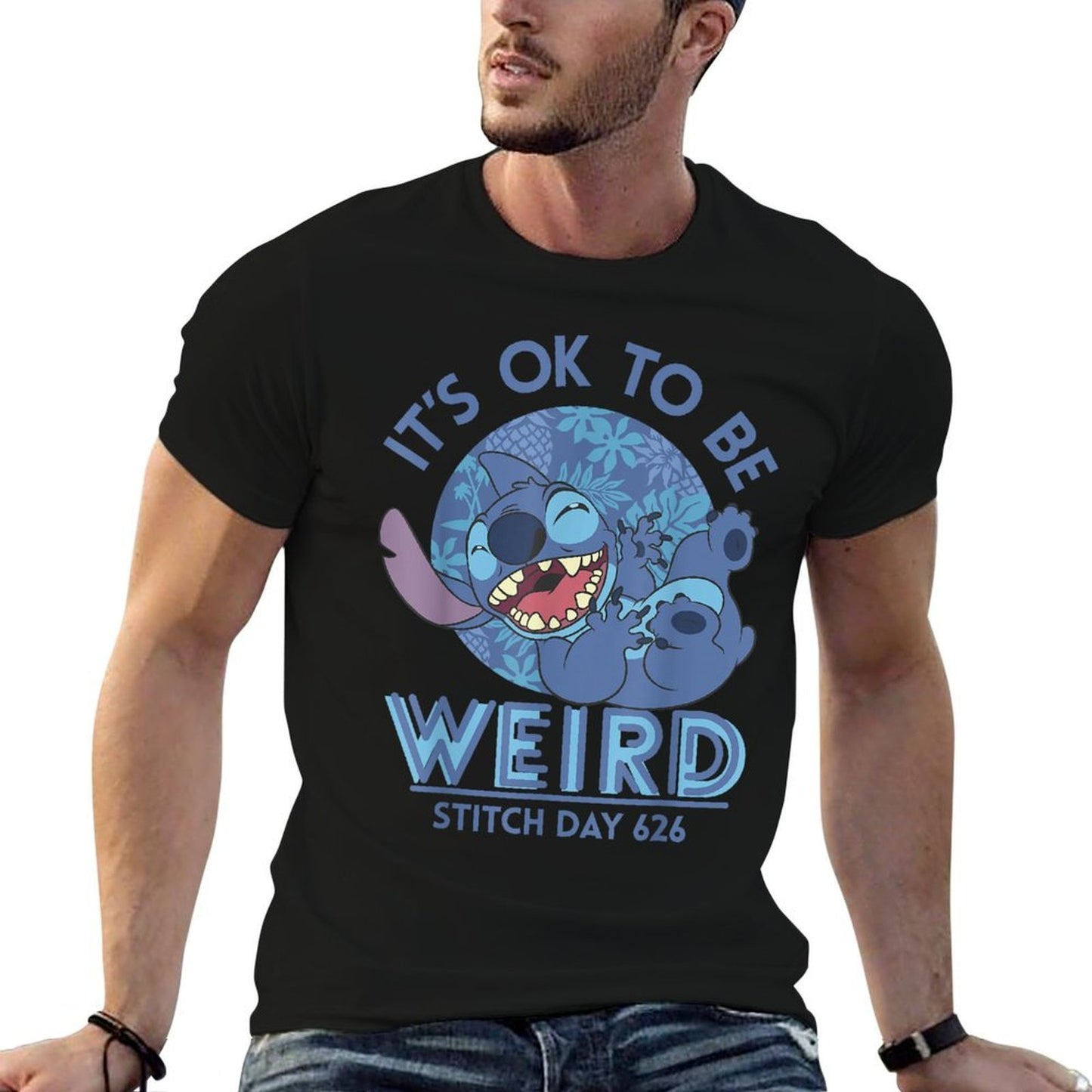 Disney Lilo & Stitch 626 Stitch Day Its OK To Be Weird Trendy Pattern T-Shirt