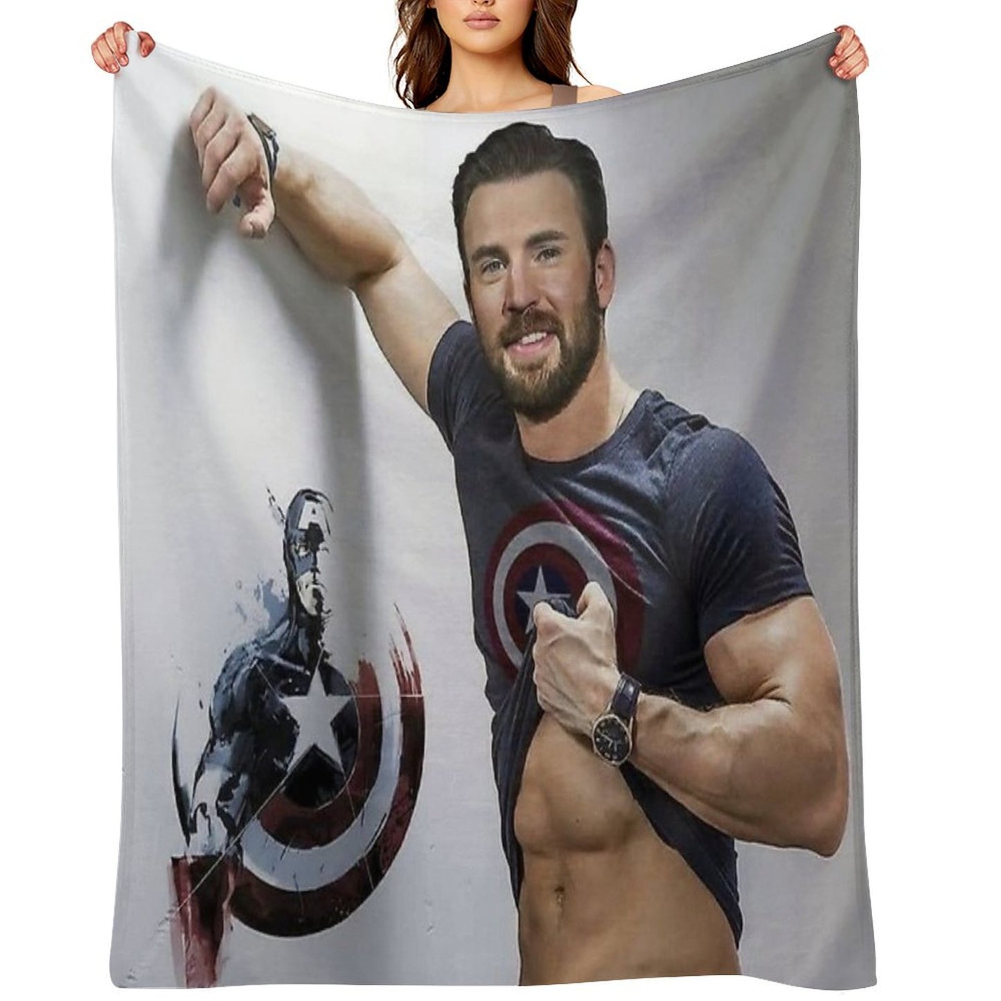 Chris Evans Wallpaper Throw Blanket