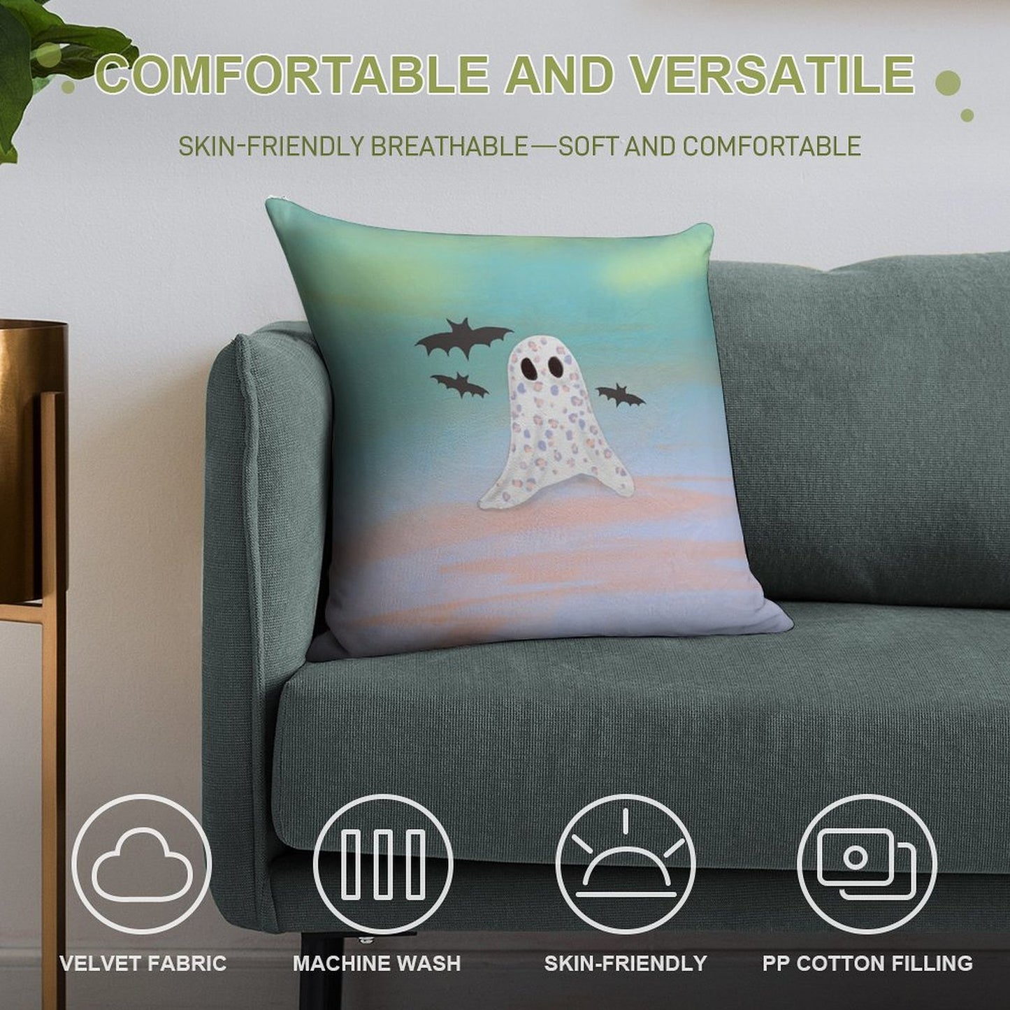 Cheetah Ghost Soft Home Decor Throw Pillow
