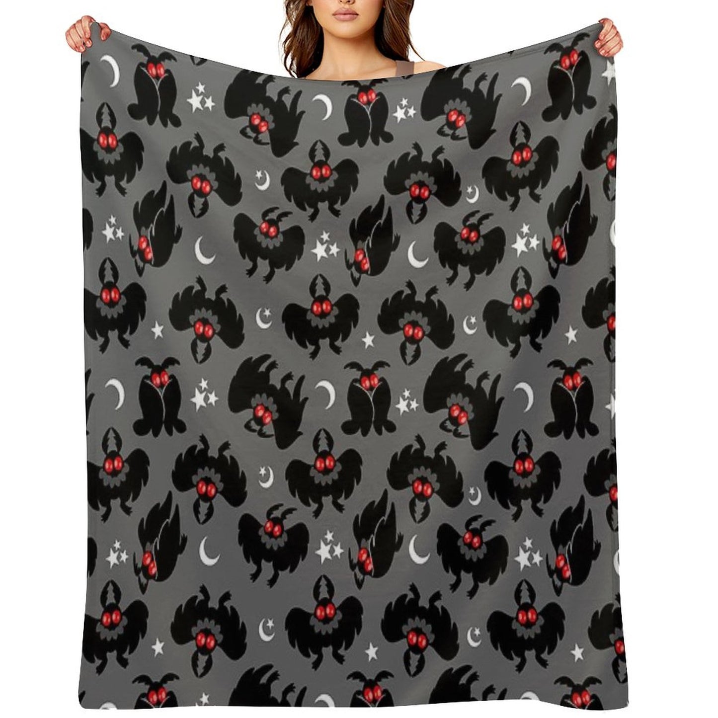 Cute Cryptids - Mothman Pattern Throw Blanket