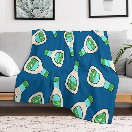 Ranch - Salad Dressing Bottle (blue) Throw Blanket