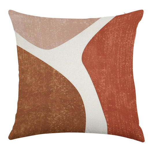 Terracotta Art Print 2 - Terracotta Abstract - Modern, Minimal, Contemporary Abstract - Brown, Beige Linen Throw Pillow Cover