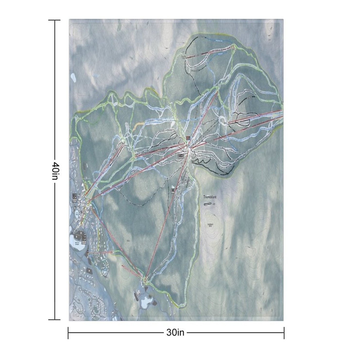 Tremblant Resort Trail Map Throw Blanket