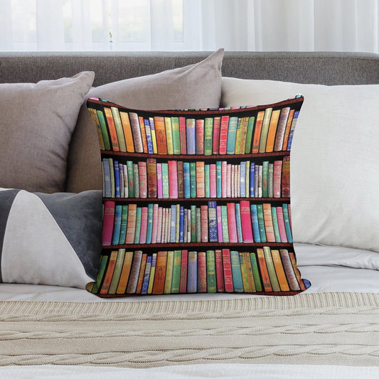 Bookworm Antique Book Library, Vintage Book Shelf Soft Style Accent Throw Pillow