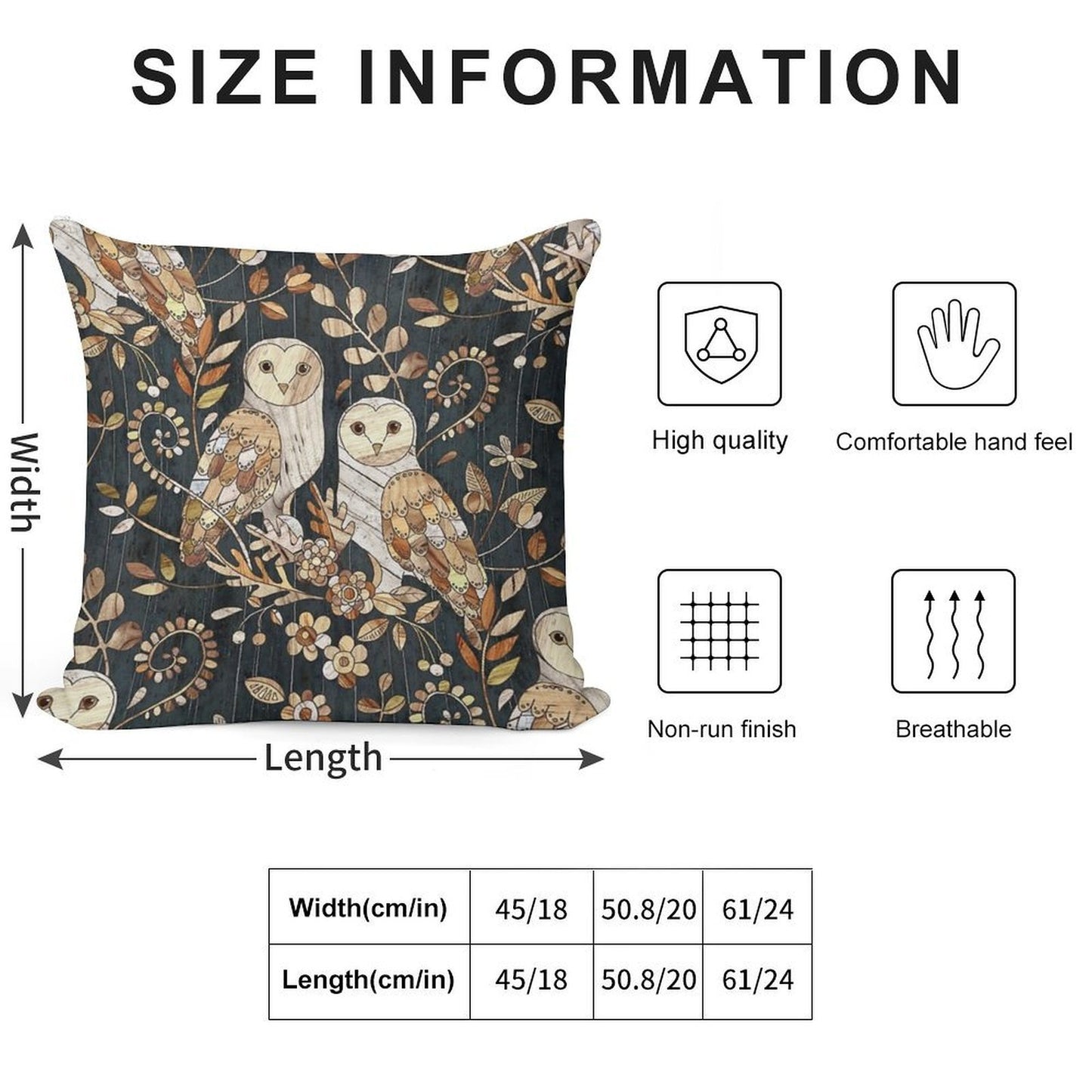 Wooden Wonderland Barn Owl Collage Soft Luxury Feel Throw Pillow