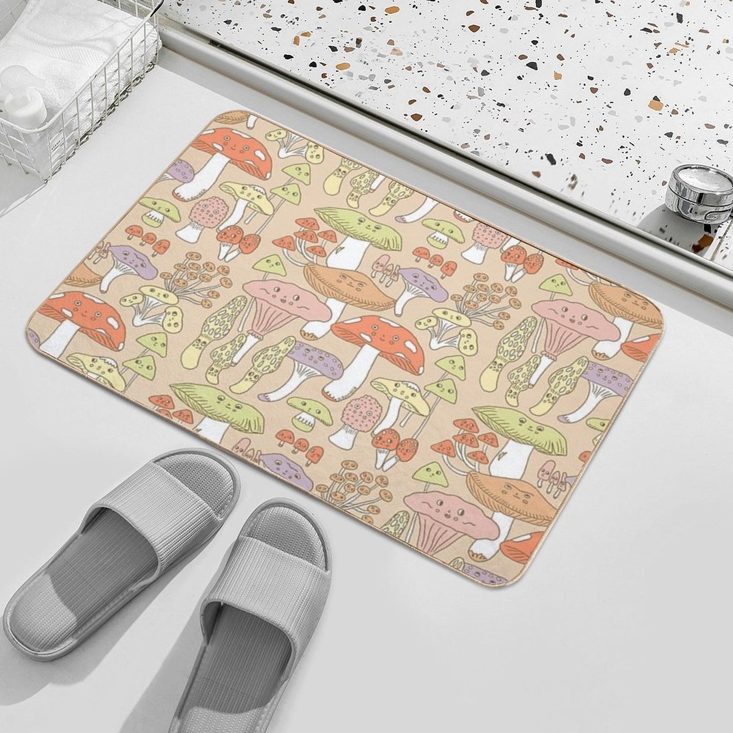 Cute Mushrooms Dirt-Trapping Bath Mat