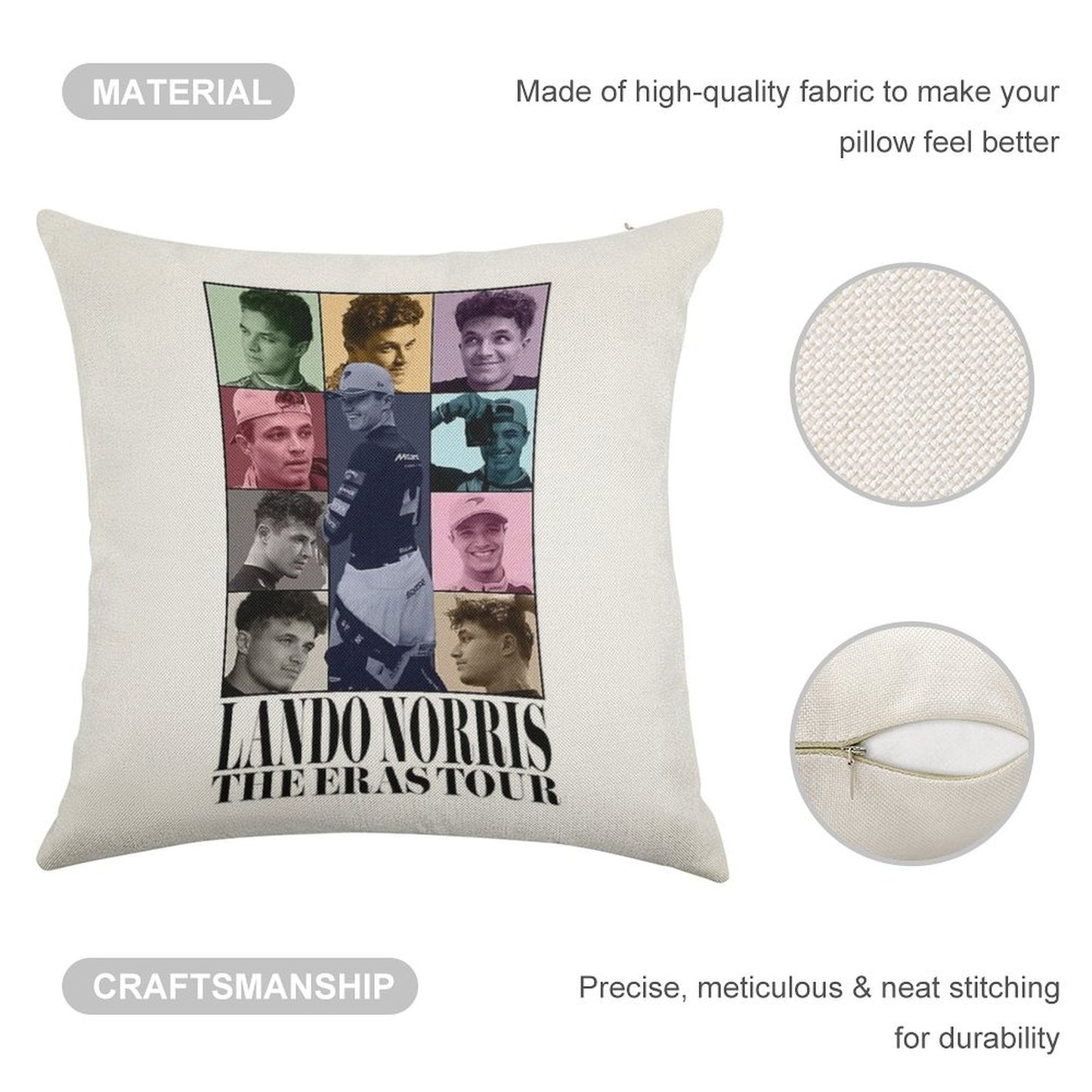 Lando Norris The Eras Tour Linen Throw Pillow Cover