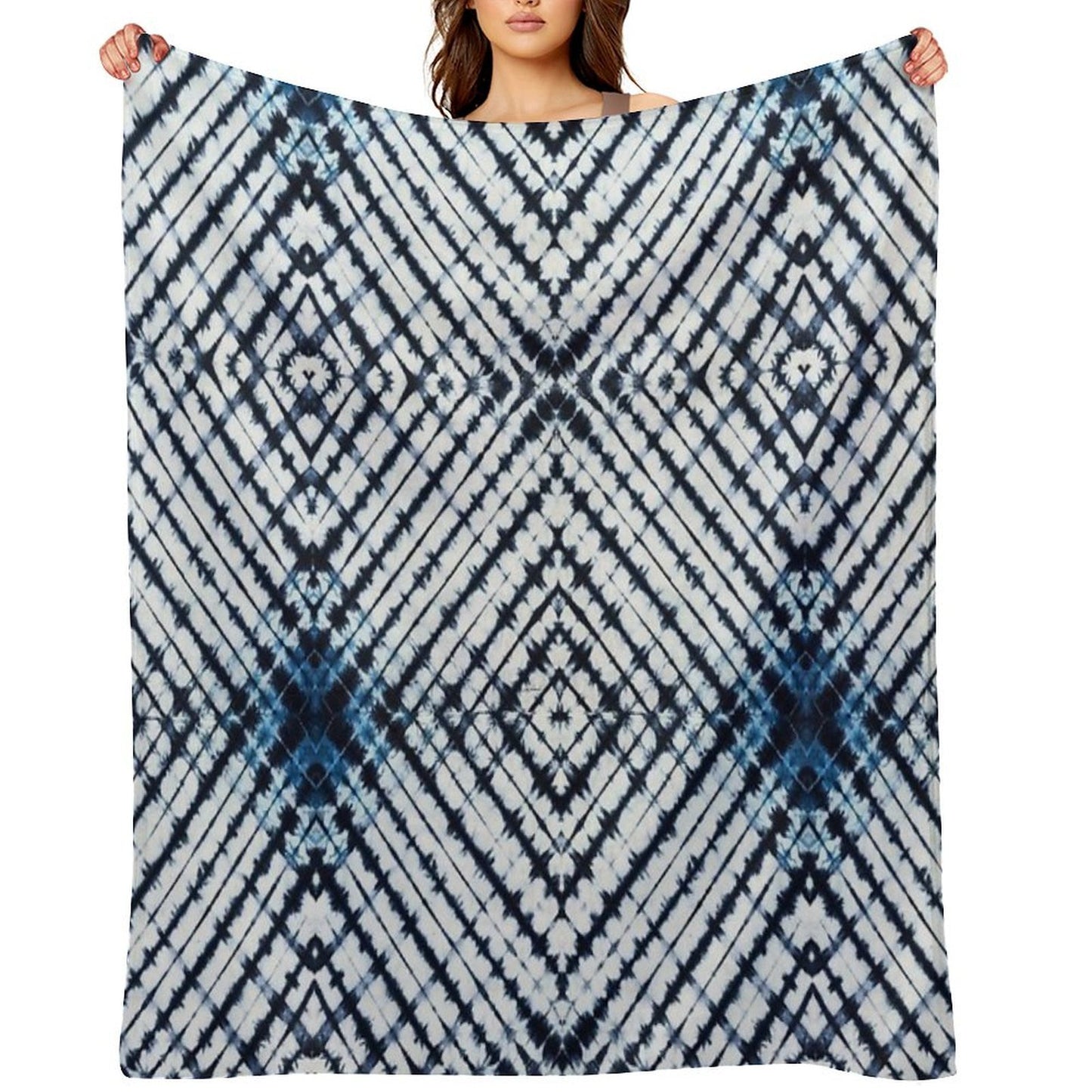 Diamonds Indigo Throw Blanket