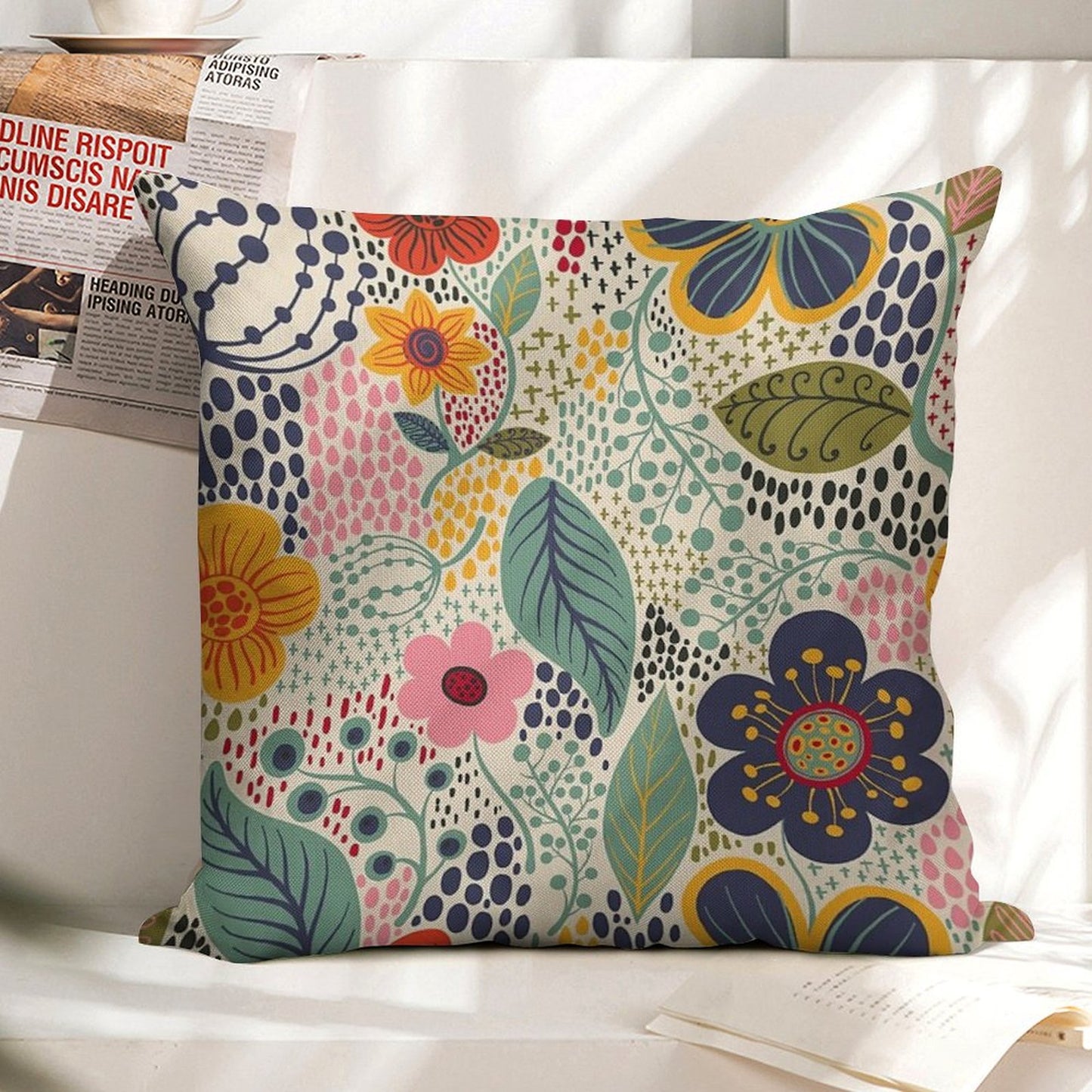 Secret Garden Linen Throw Pillow Cover