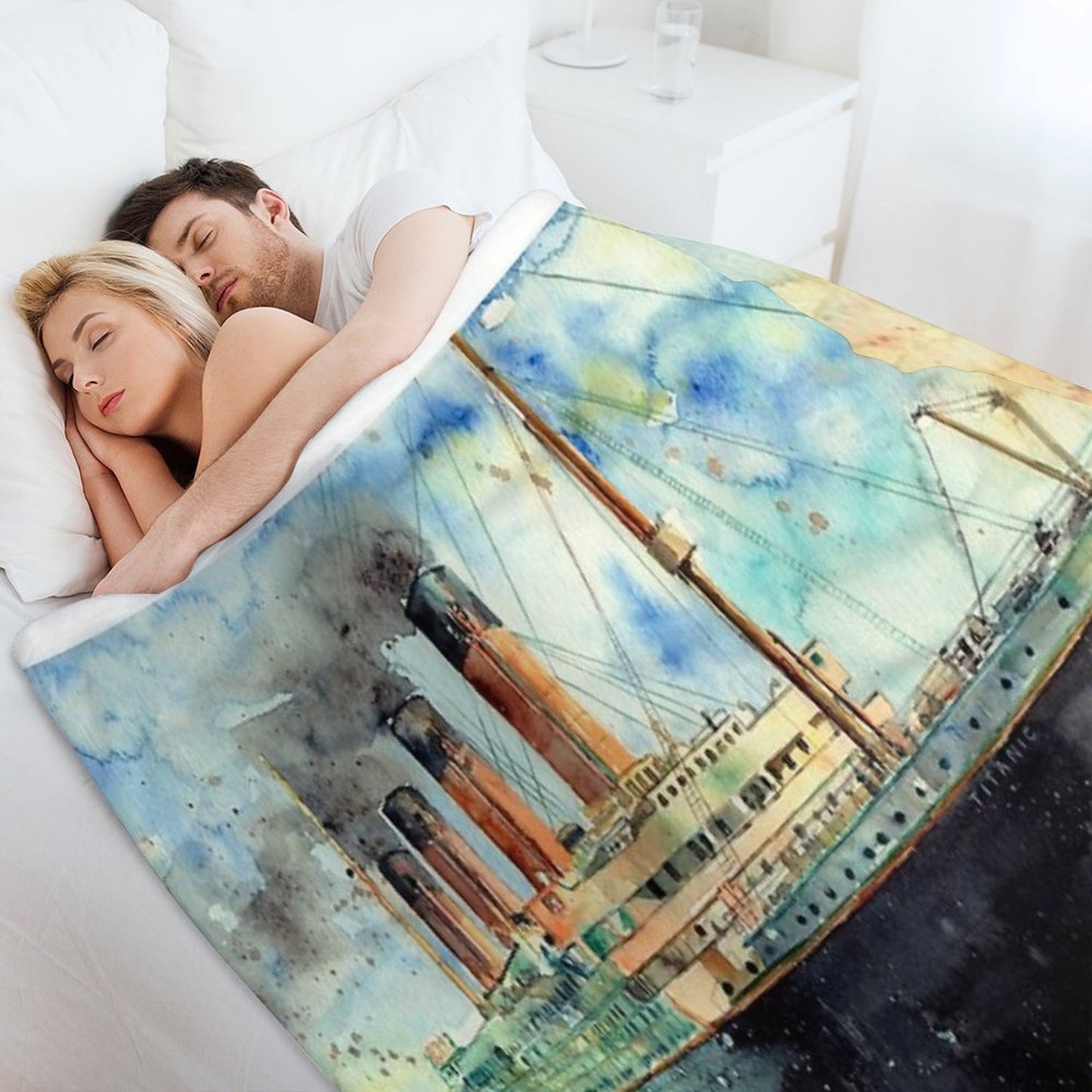 RMS Titanic White Star Line Ship 1912 Throw Blanket