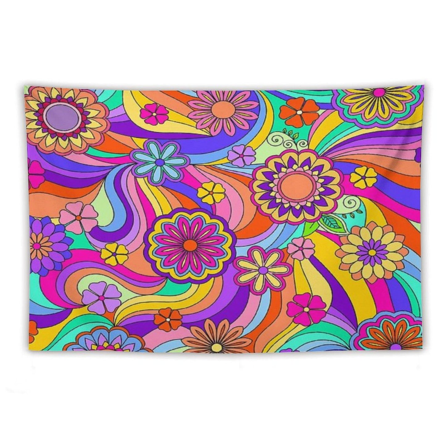 Groovy Psychedelic Flower Power Tapestry