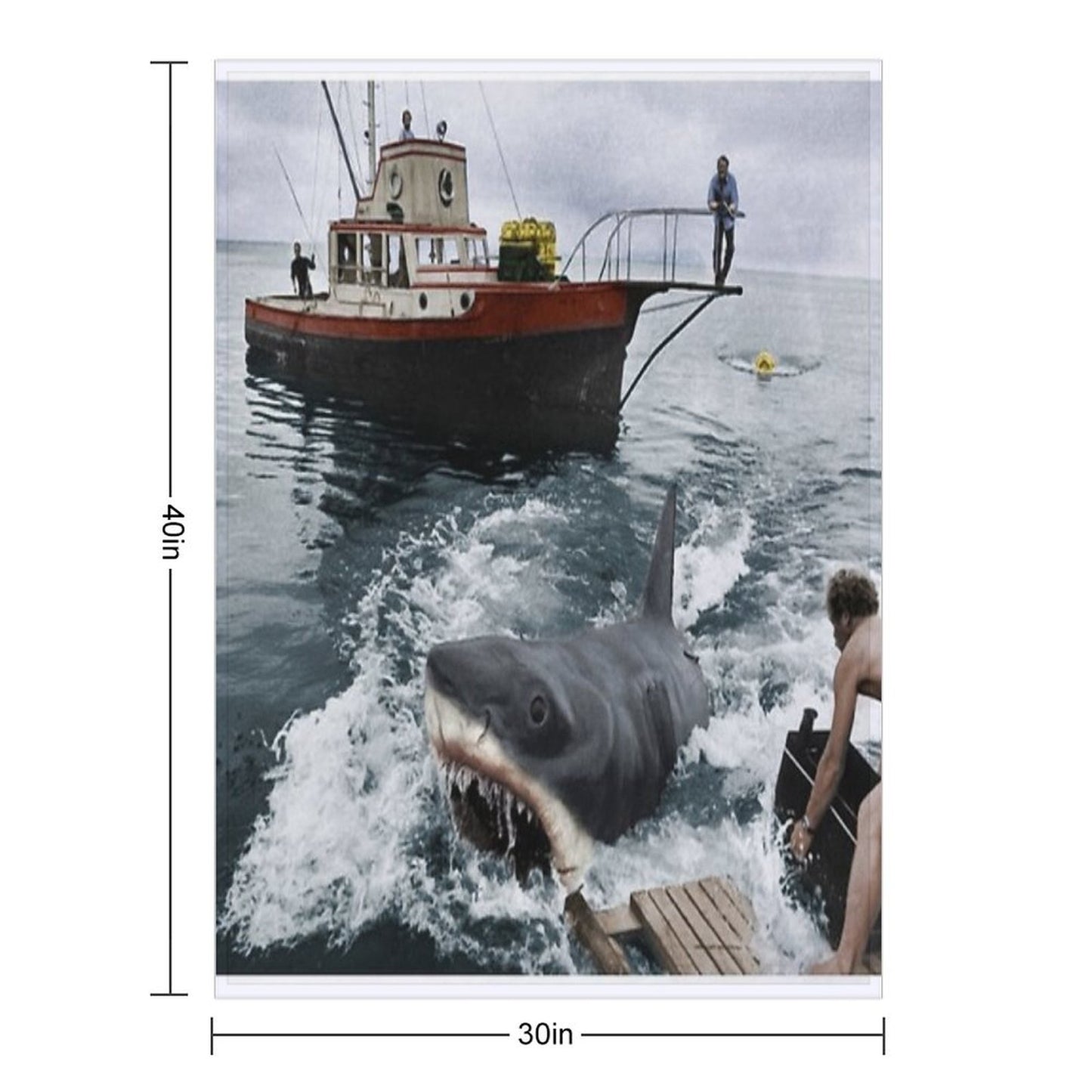 Jaws Photography Throw Blanket