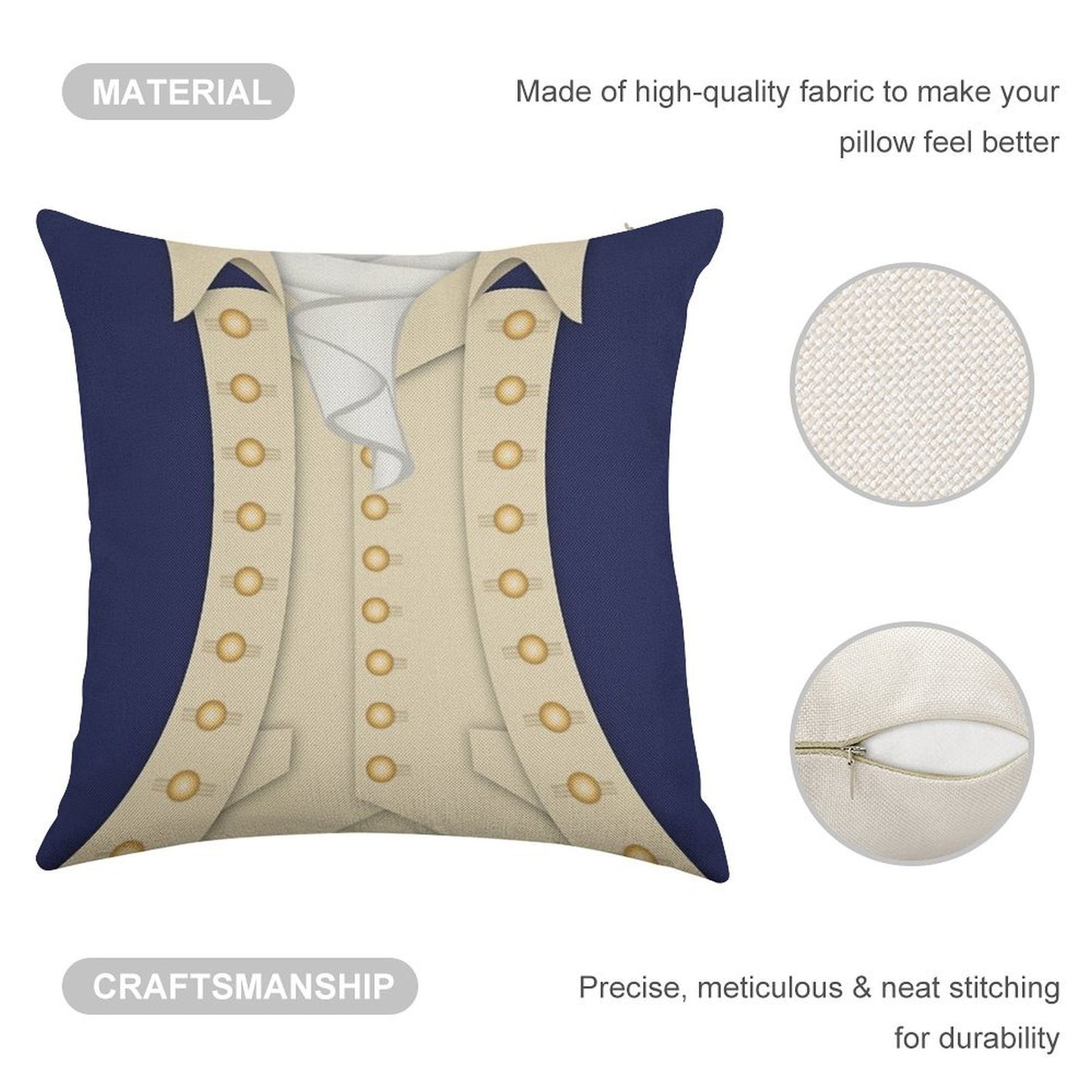 Alexander Hamilton Linen Throw Pillow Cover