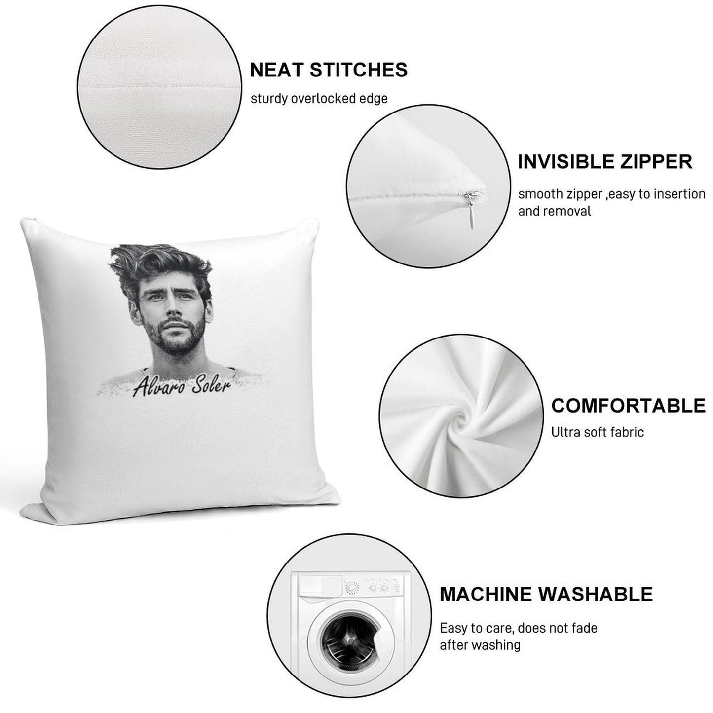 Alvaro Soler Soft Skin-Friendly Throw Pillow