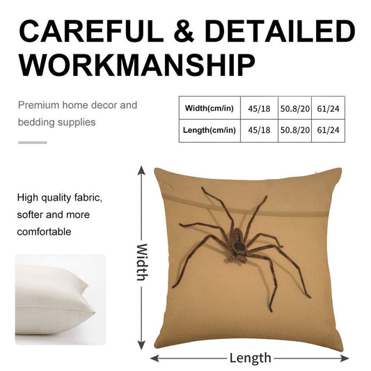 Australian Huntsman Spider Linen Throw Pillow Cover