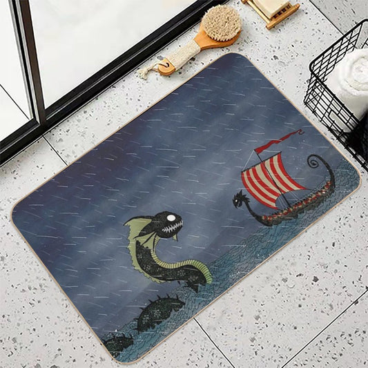 Vikings & Sea Serpent Bath Mat