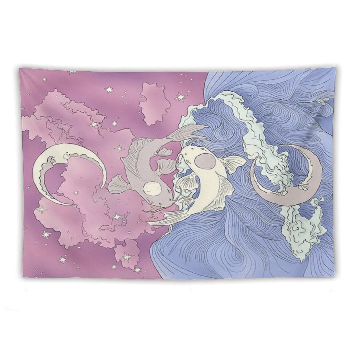 Tui And La, Moon And Ocean Spirits Art Nouveau Tapestry