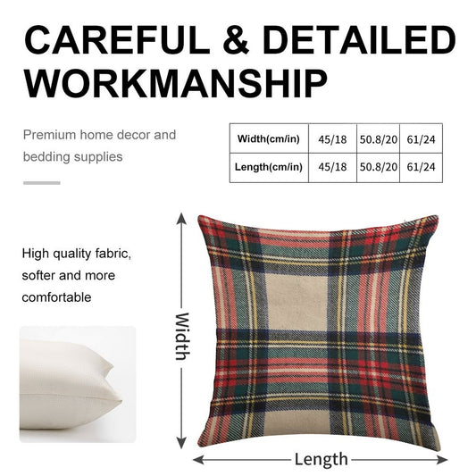 Stewart Dress Tartan - Pattern Linen Throw Pillow Cover
