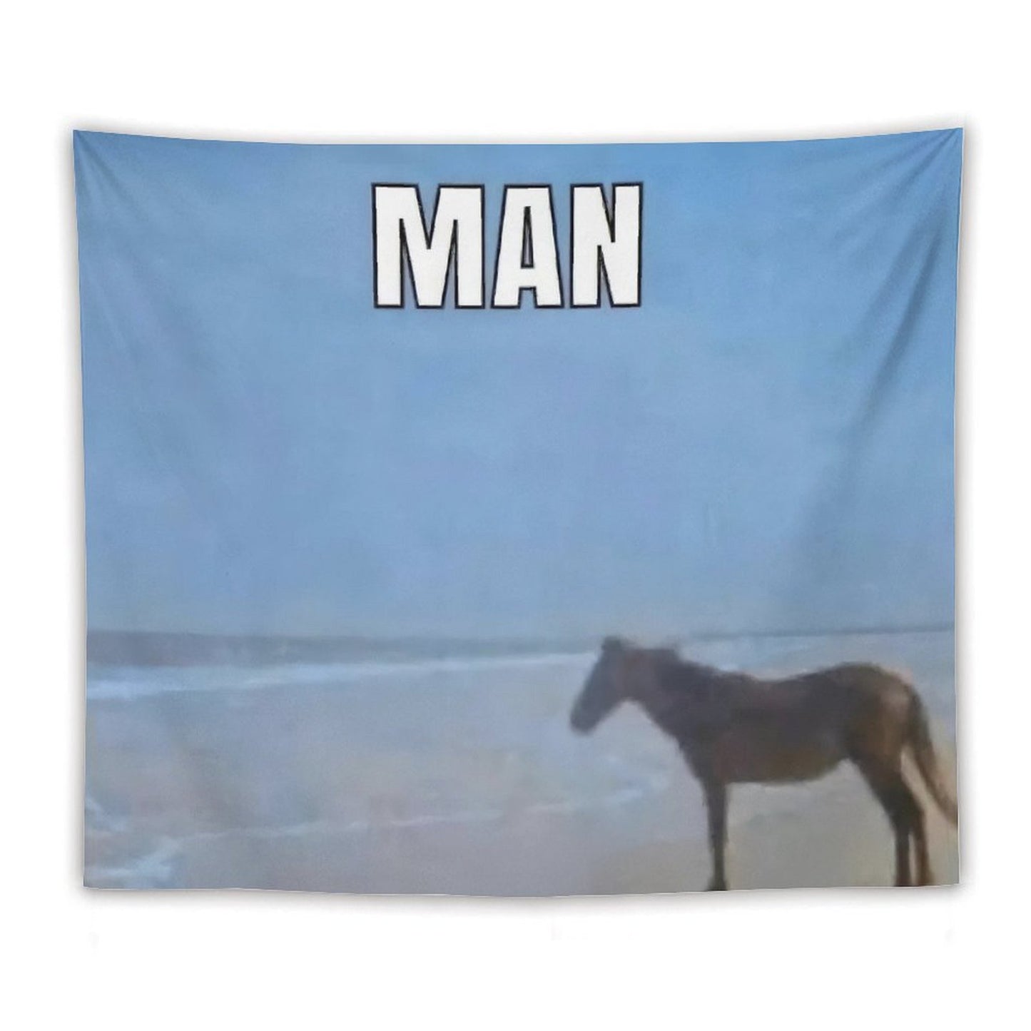 Horse Looking Out to Sea Meme Tapestry