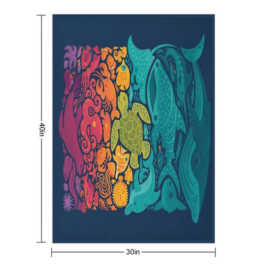 Aquatic Spectrum Throw Blanket
