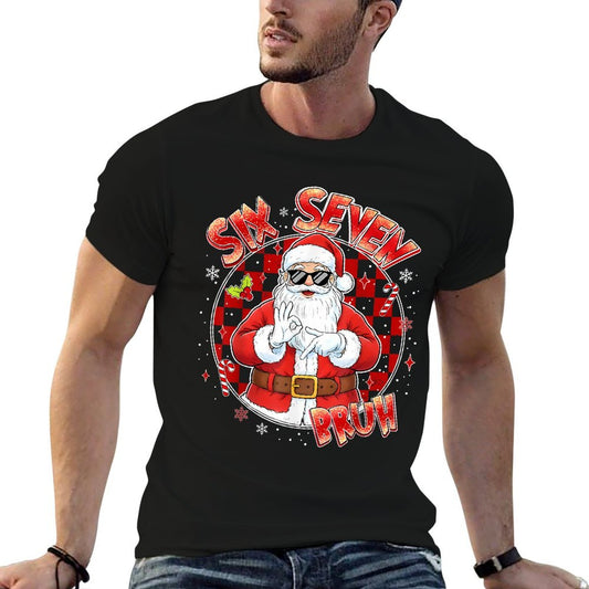 Six Seven Bruh Funny Cool Santa Christmas 67 Memens Kids Stretchy T-Shirt