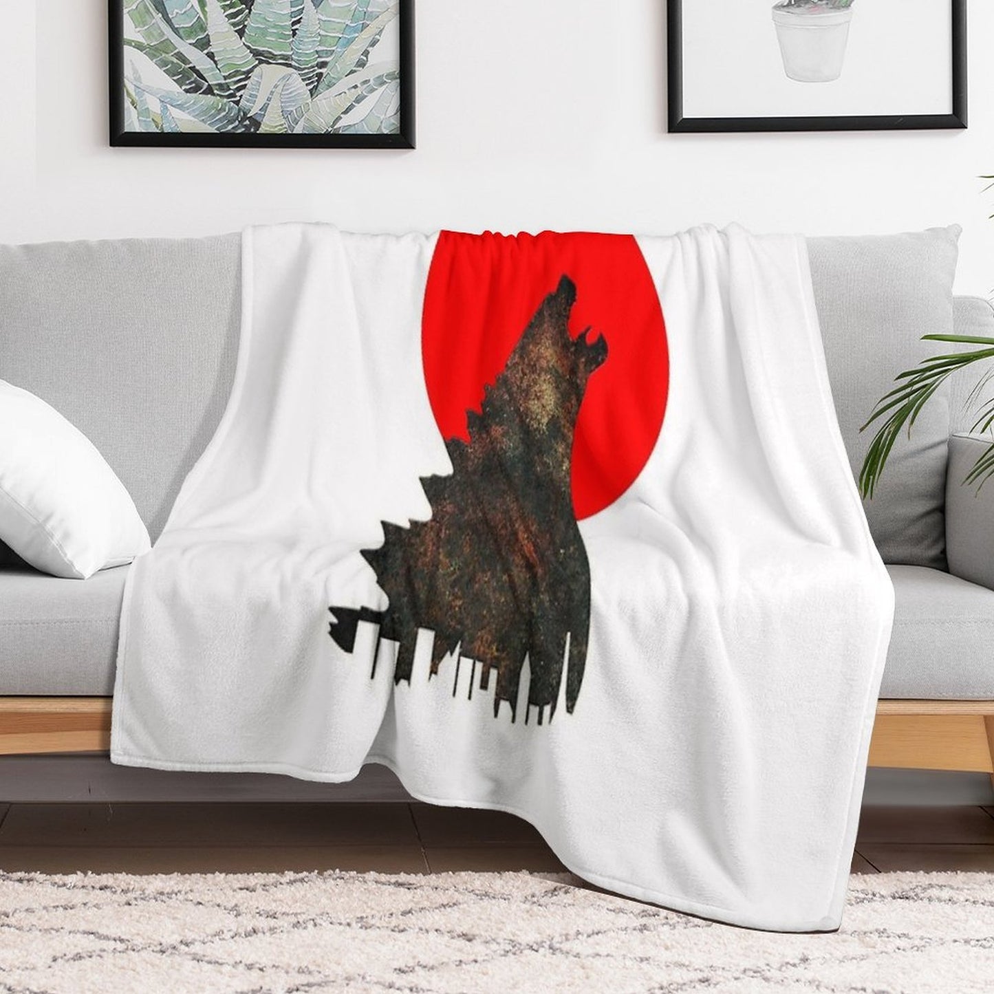 Gojira Japan Throw Blanket