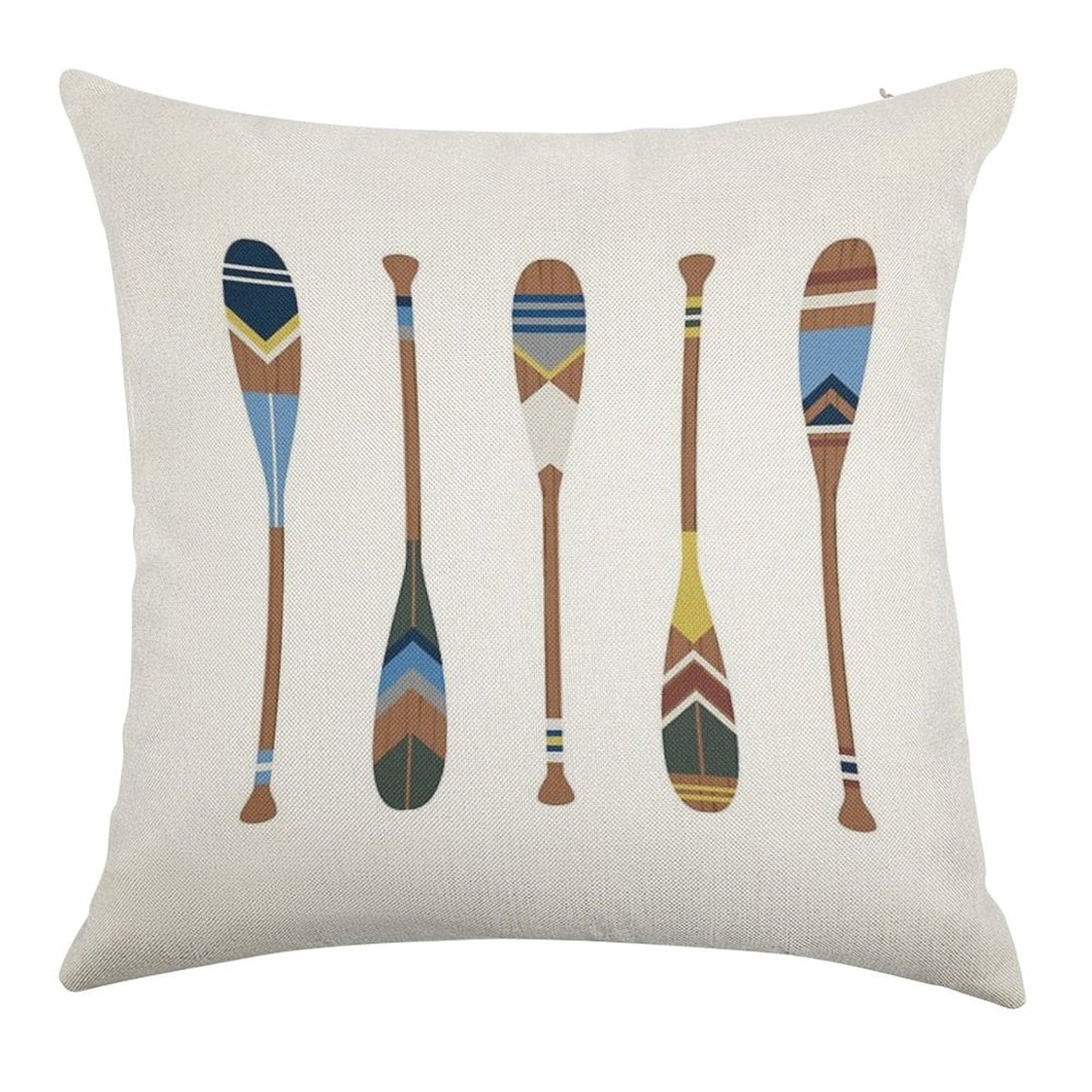 Painted Oars Linen Throw Pillow Cover