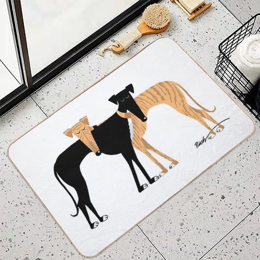 Head Rest Brindle Hound Bath Mat