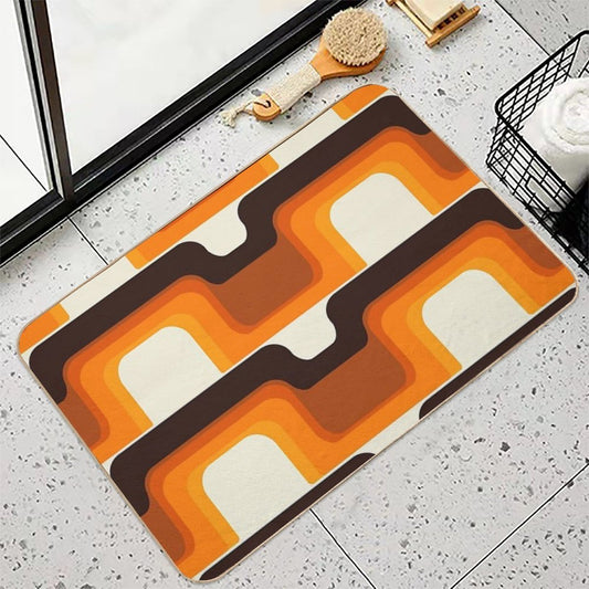 Mid-Century Modern Meets 1970s Orange Bath Mat