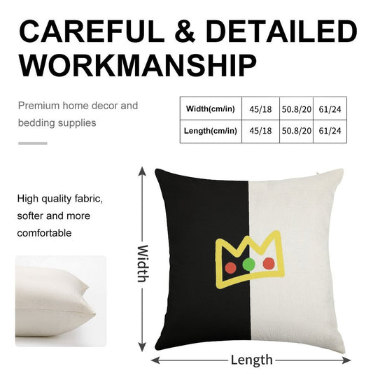 Ranboo Crown Half (long Version) Linen Throw Pillow Cover
