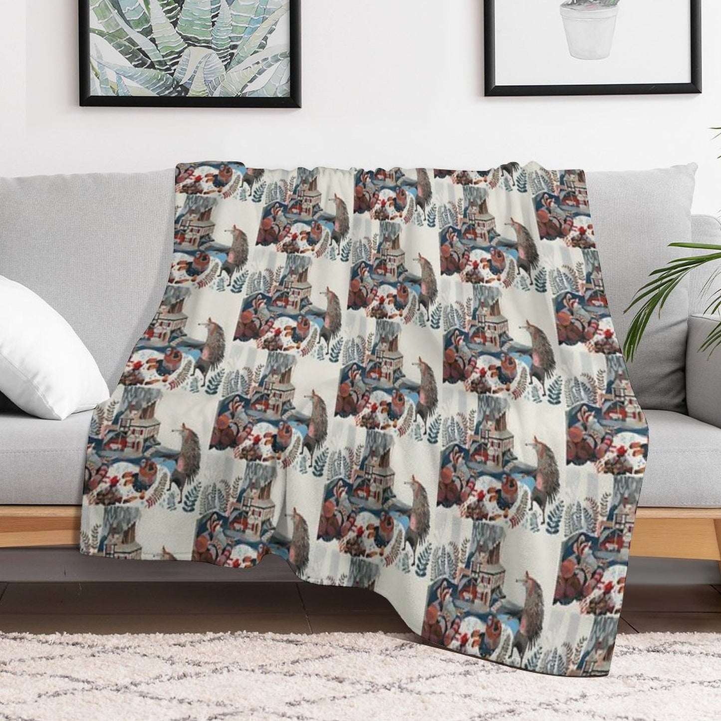 Wood Chopping Friends Throw Blanket