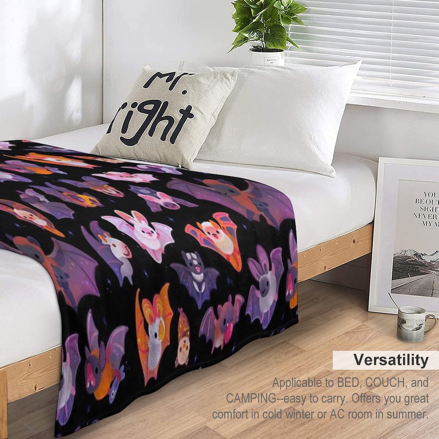 Bat - Dark Throw Blanket